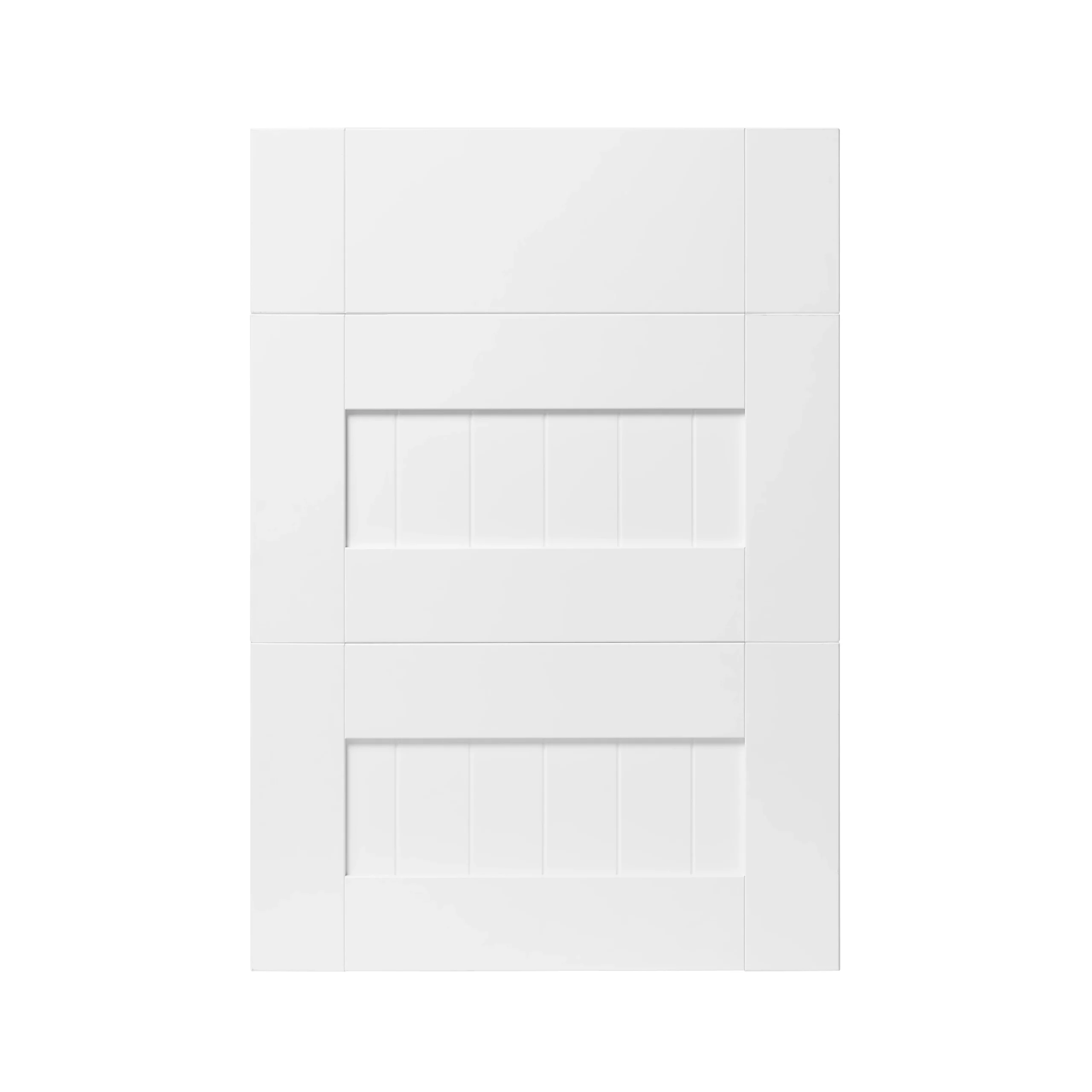 GoodHome Alpinia Matt White Tongue & Groove Shaker Drawer Front (W)500mm, Pack Of 3 1 GoodHome Alpinia Matt White Tongue & Groove Shaker Drawer Front (W)500mm, Pack Of 3