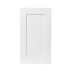 GoodHome Alpinia Matt White Tongue & Groove Shaker Highline Cabinet Door (W)400mm (H)715mm (T)18mm