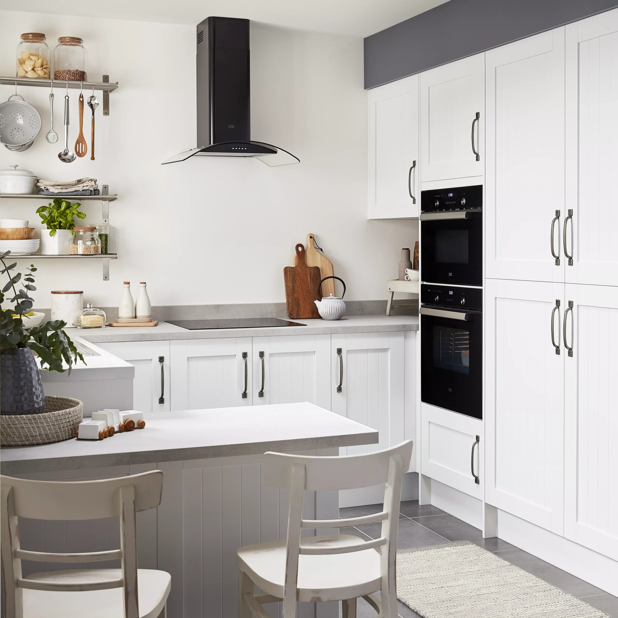 GoodHome Alpinia Matt White Tongue & Groove Shaker Tall Appliance & Larder Clad On End Panel (H)2400mm (W)610mm 3 GoodHome Alpinia Matt White Tongue & Groove Shaker Tall Appliance & Larder Clad On End Panel (H)2400mm (W)610mm - Image 3