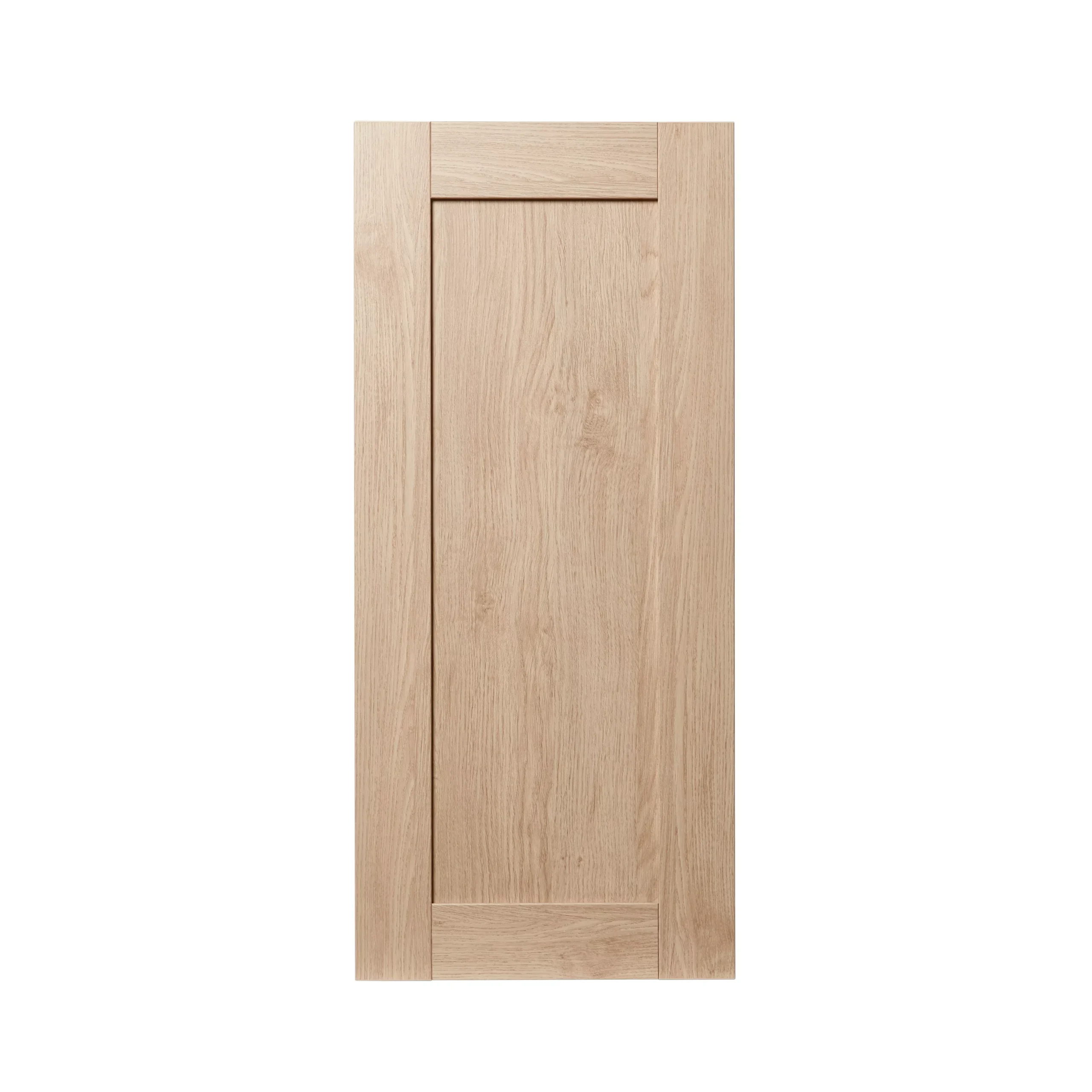 GoodHome Alpinia Oak Effect Shaker Tall Wall Cabinet Door (W)400mm (H)895mm (T)18mm 1 GoodHome Alpinia Oak Effect Shaker Tall Wall Cabinet Door (W)400mm (H)895mm (T)18mm
