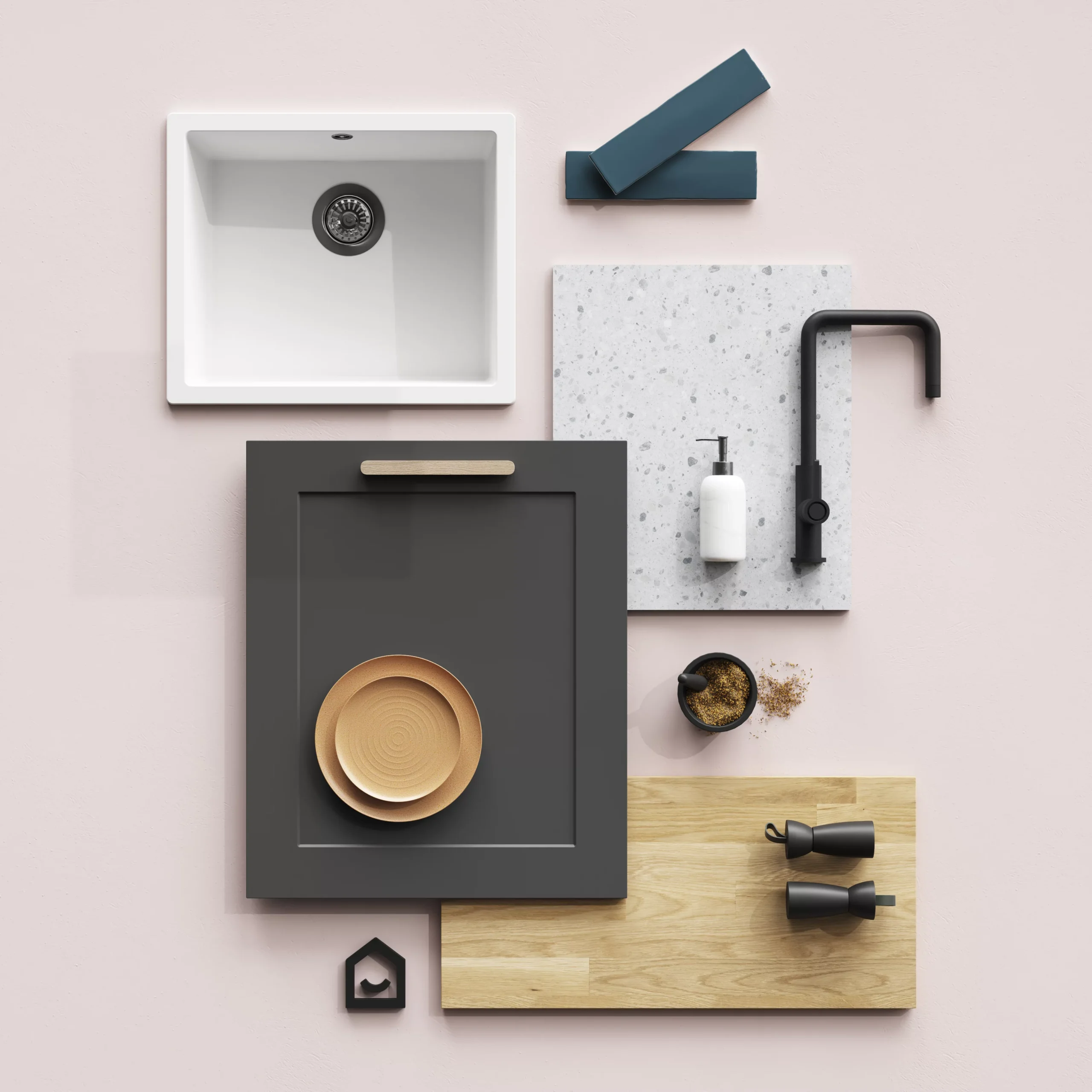 GoodHome Artemisia Innovo Handleless Matt Graphite Shaker Standard End Panel (H)715mm (W)595mm 7 GoodHome Artemisia Innovo Handleless Matt Graphite Shaker Standard End Panel (H)715mm (W)595mm - Image 7