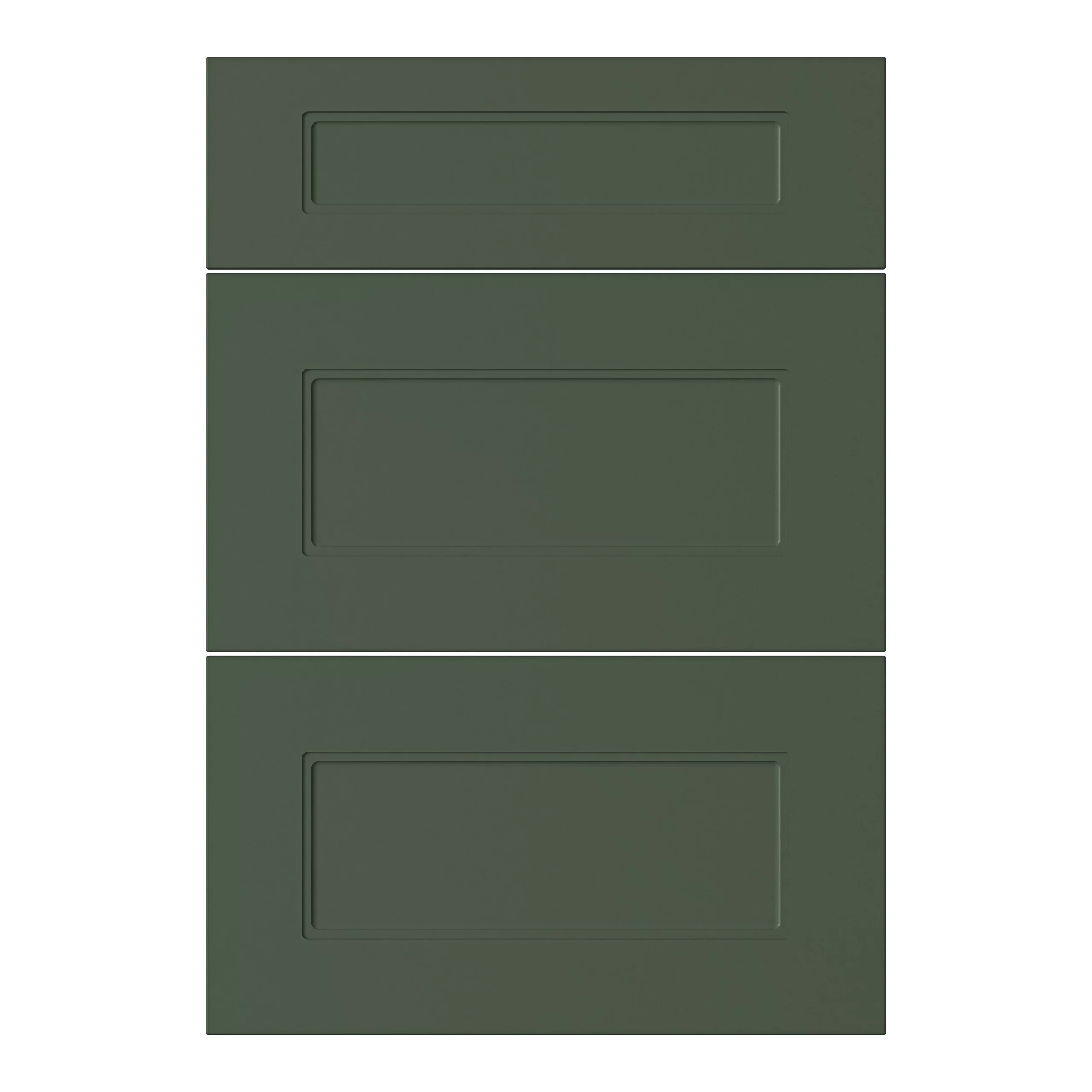 GoodHome Artemisia Matt Dark Green Shaker Drawer Front (W)500mm, Pack Of 3 1 GoodHome Artemisia Matt Dark Green Shaker Drawer Front (W)500mm, Pack Of 3