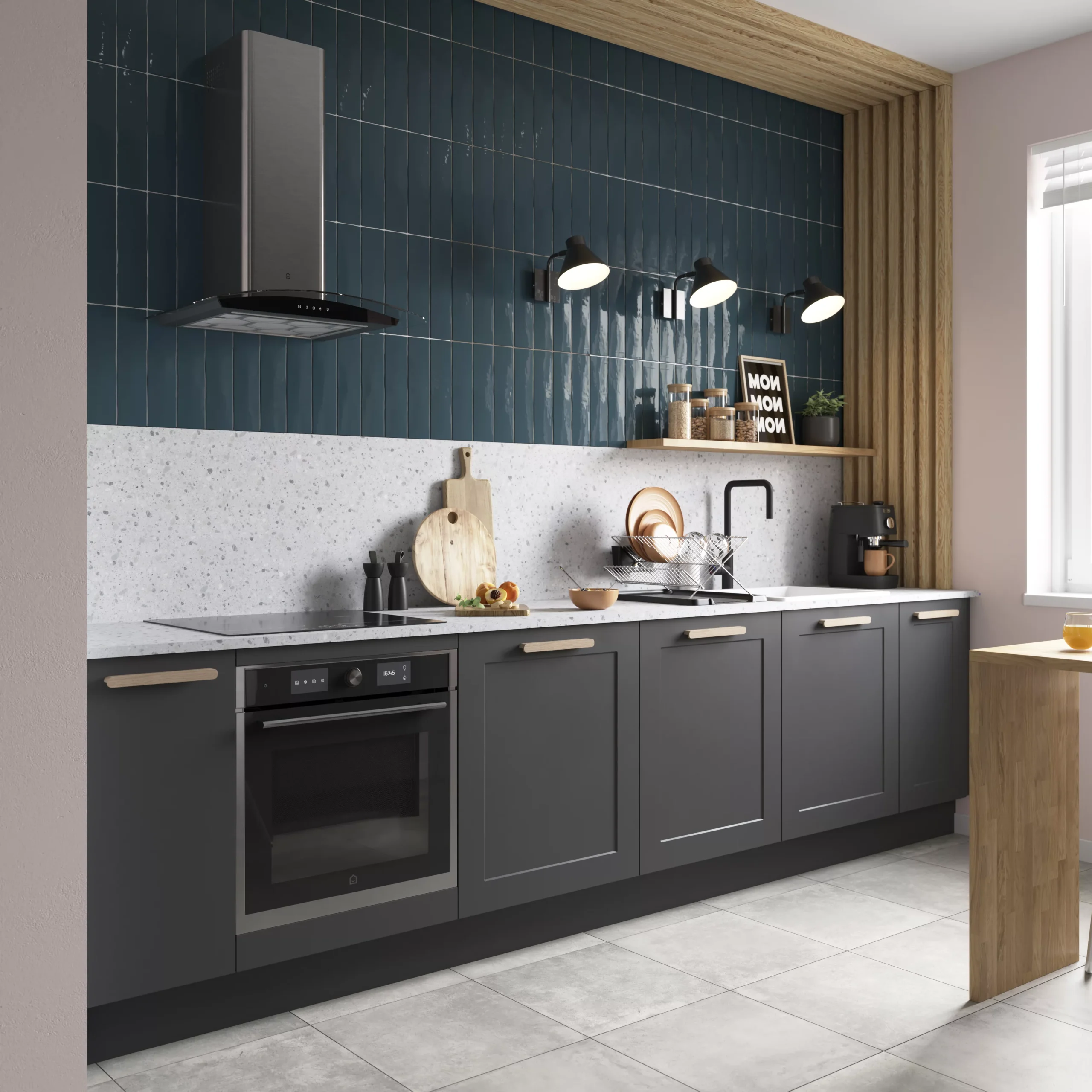 GoodHome Artemisia Matt Graphite Classic Shaker Larder Cabinet Door (W)500mm (H)1287mm (T)18mm 15 GoodHome Artemisia Matt Graphite Classic Shaker Larder Cabinet Door (W)500mm (H)1287mm (T)18mm - Image 15