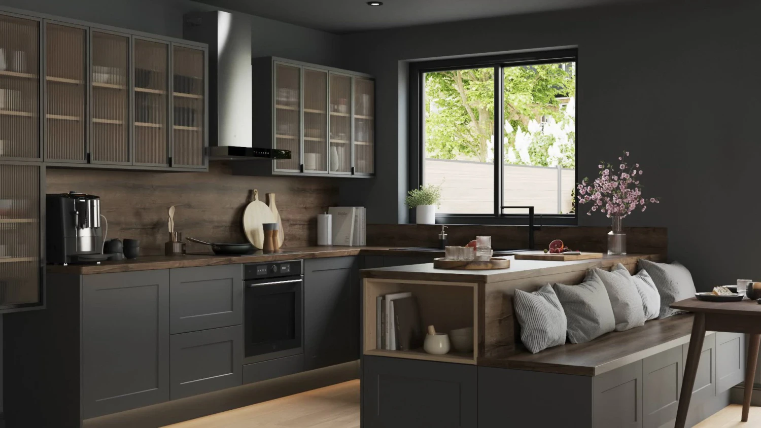 GoodHome Artemisia Matt Graphite Classic Shaker Larder Cabinet Door (W)500mm (H)1287mm (T)18mm 2 GoodHome Artemisia Matt Graphite Classic Shaker Larder Cabinet Door (W)500mm (H)1287mm (T)18mm - Image 2