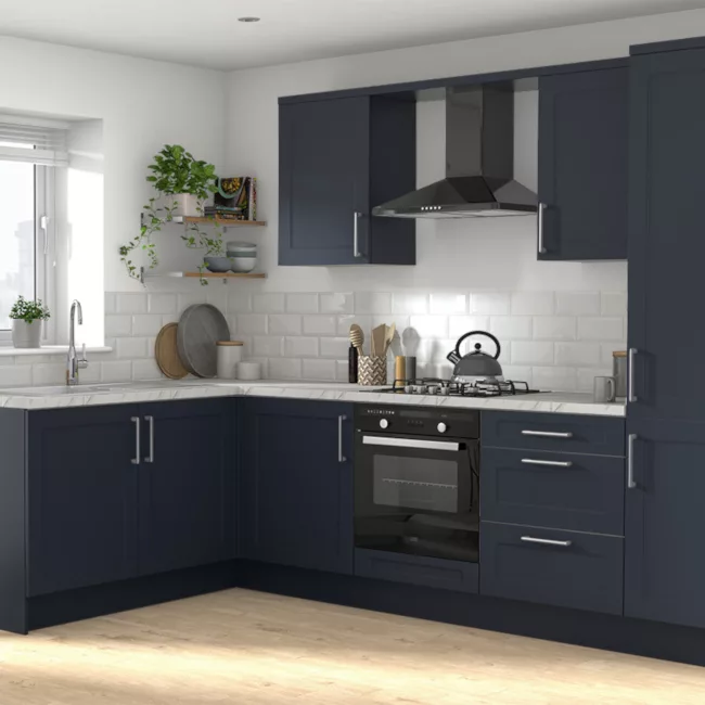 GoodHome Artemisia Midnight Blue Classic Shaker Base Kitchen Cabinet (W)600mm (H)720mm 4 GoodHome Artemisia Midnight Blue Classic Shaker Base Kitchen Cabinet (W)600mm (H)720mm - Image 4
