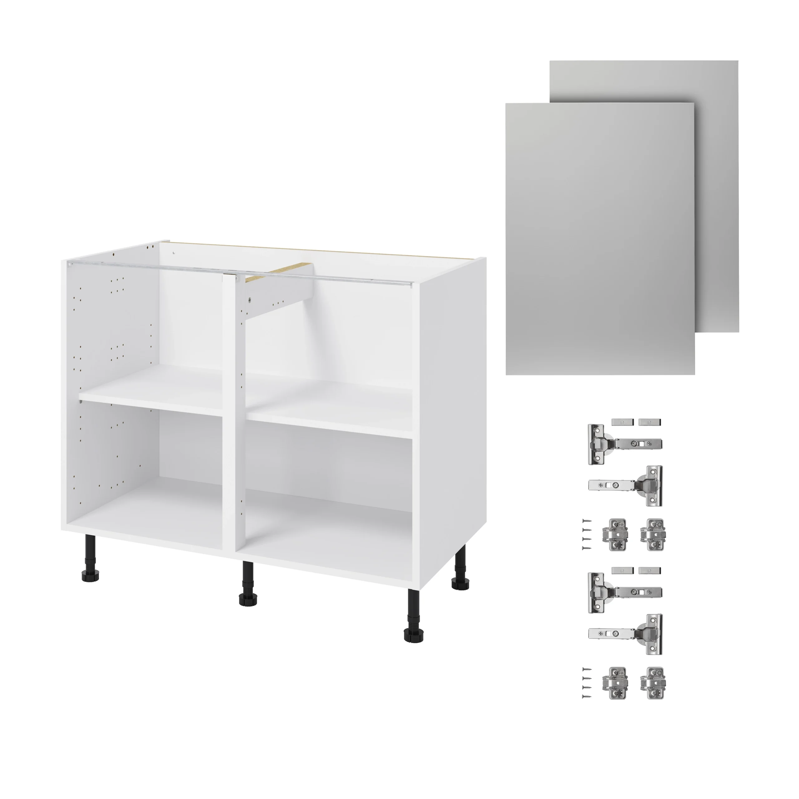 GoodHome Balsamita Matt Grey Slab Base Kitchen Cabinet (W)1000mm (H)720mm 3 GoodHome Balsamita Matt Grey Slab Base Kitchen Cabinet (W)1000mm (H)720mm - Image 3