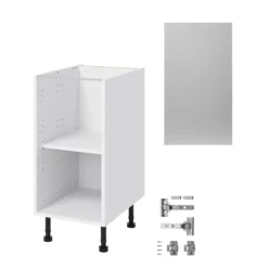 GoodHome Balsamita Matt Grey Slab Base Kitchen Cabinet (W)400mm (H)720mm -Goodhome goodhome balsamita matt grey slab base kitchen cabinet w 400mm h 720mm5059340702094 07c bq