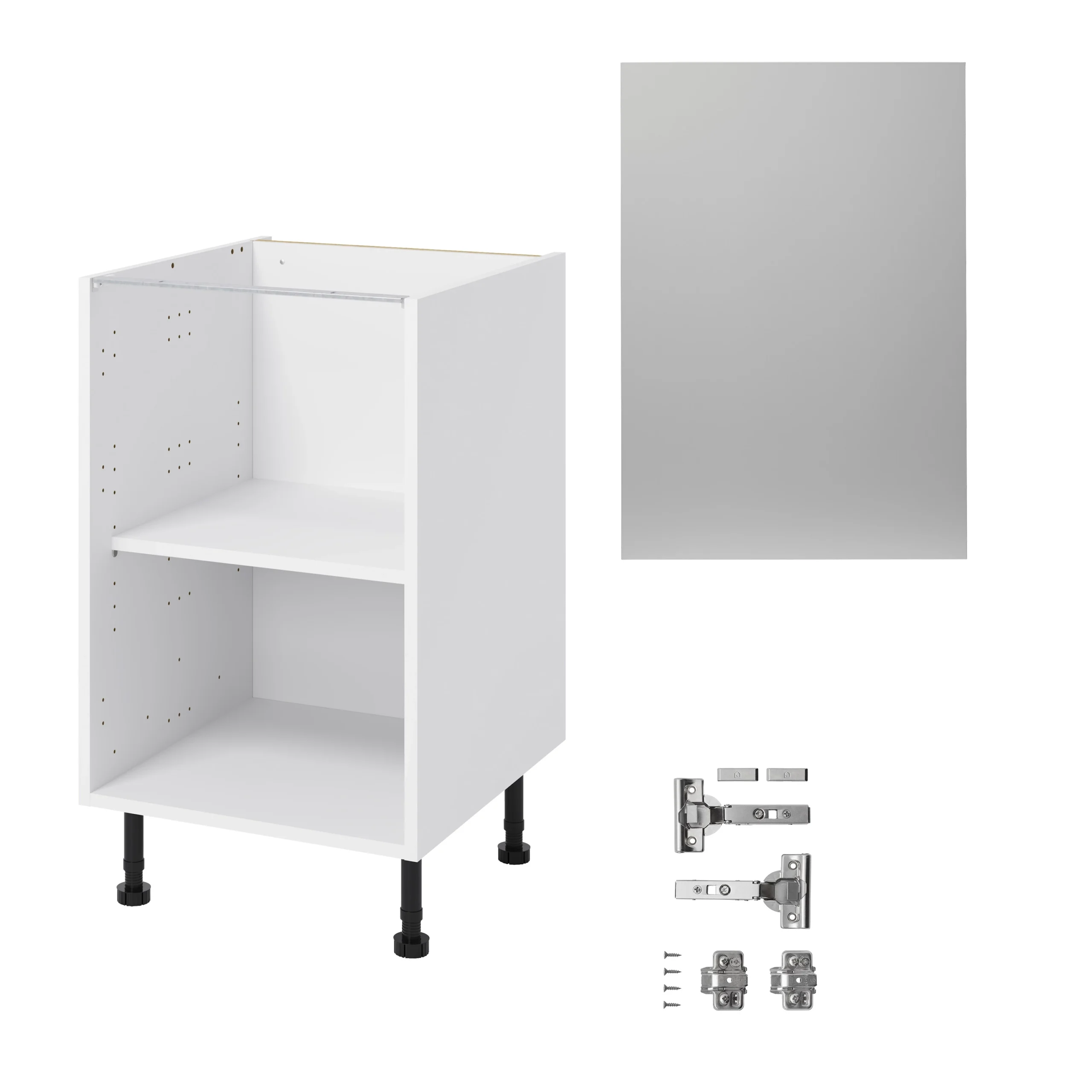 GoodHome Balsamita Matt Grey Slab Base Kitchen Cabinet (W)500mm (H)720mm 3 GoodHome Balsamita Matt Grey Slab Base Kitchen Cabinet (W)500mm (H)720mm - Image 3