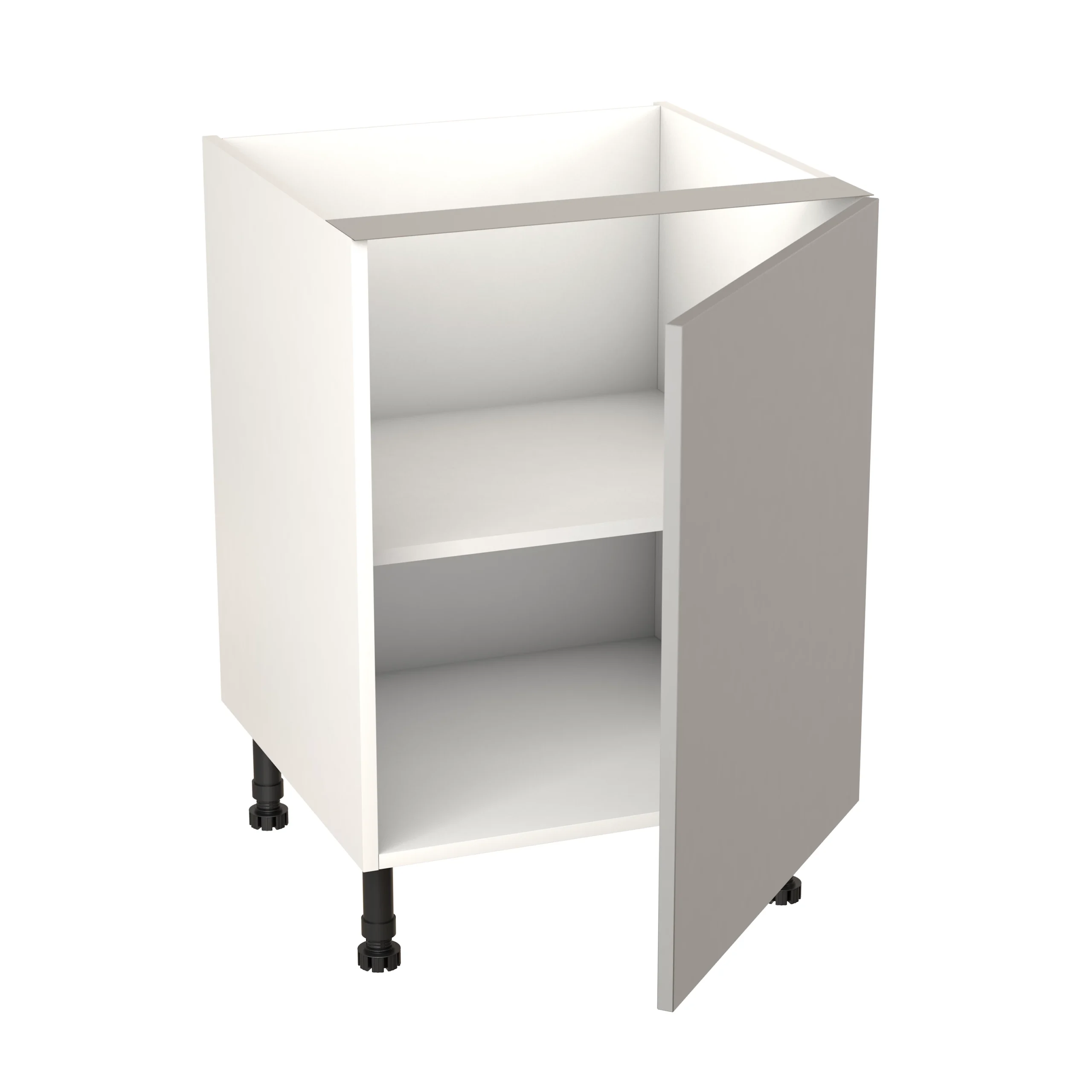 GoodHome Balsamita Matt Grey Slab Base Kitchen Cabinet (W)600mm (H)720mm 2 GoodHome Balsamita Matt Grey Slab Base Kitchen Cabinet (W)600mm (H)720mm - Image 2