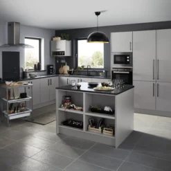 GoodHome Balsamita Matt Grey Slab Wall Kitchen Cabinet (W)500mm (H)720mm -Goodhome goodhome balsamita matt grey slab wall kitchen cabinet w 500mm h 720mm5059340702179 51i bq