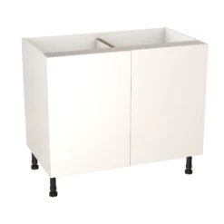 GoodHome Balsamita Matt White Slab Base Kitchen Cabinet (W)1000mm (H)720mm