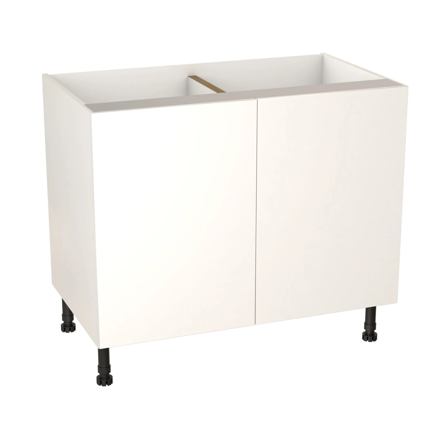 GoodHome Balsamita Matt White Slab Base Kitchen Cabinet (W)1000mm (H)720mm 1 GoodHome Balsamita Matt White Slab Base Kitchen Cabinet (W)1000mm (H)720mm