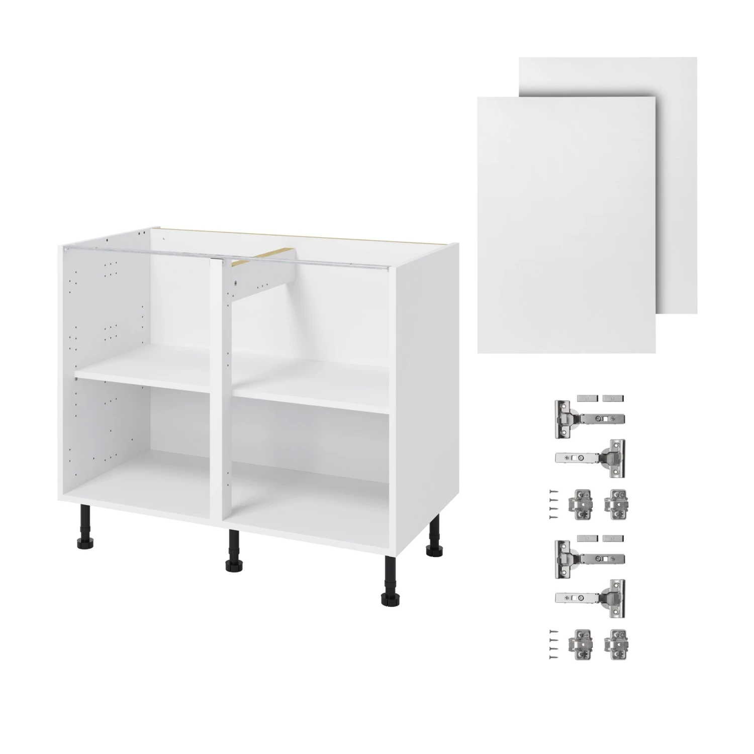 GoodHome Balsamita Matt White Slab Base Kitchen Cabinet (W)1000mm (H)720mm 3 GoodHome Balsamita Matt White Slab Base Kitchen Cabinet (W)1000mm (H)720mm - Image 3