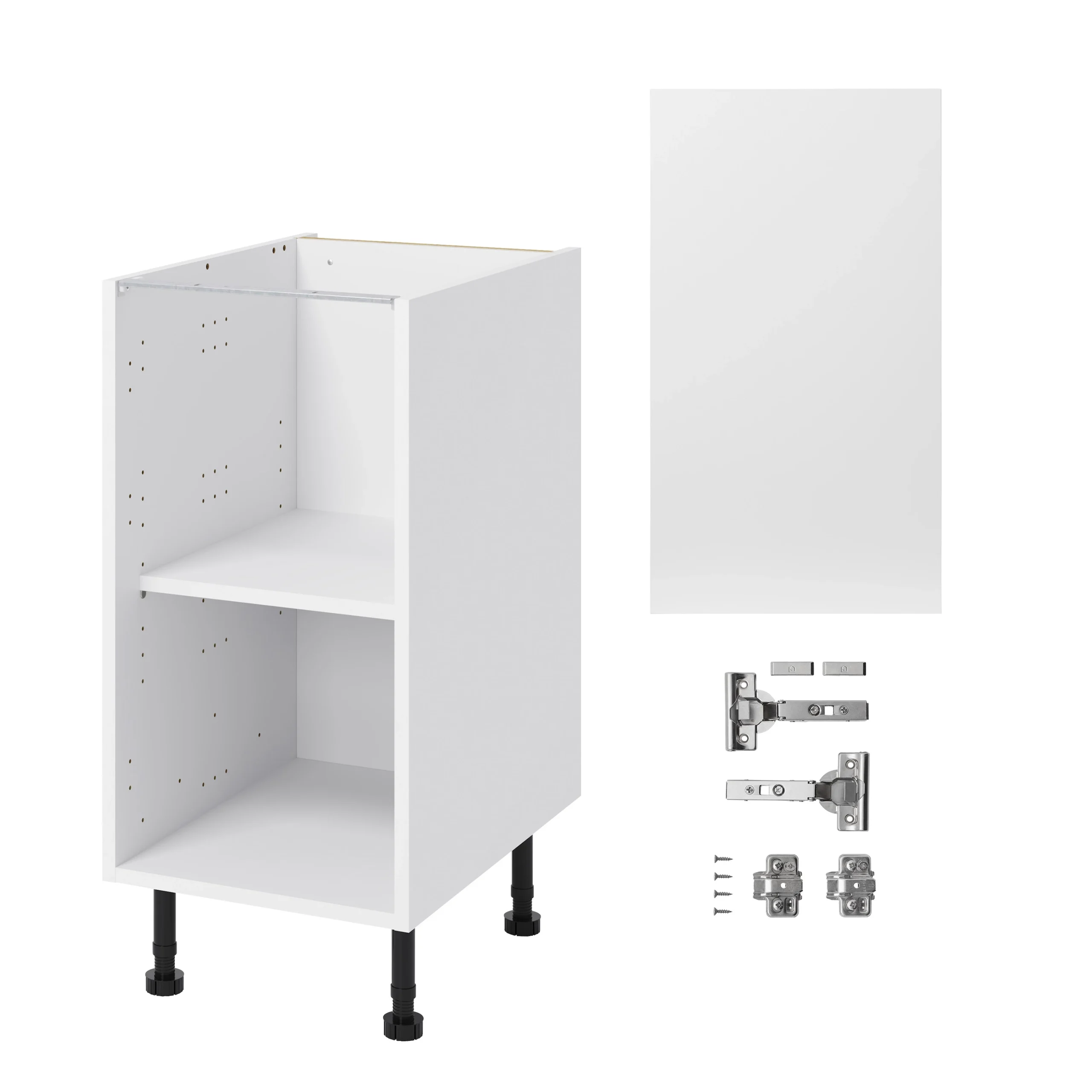 GoodHome Balsamita Matt White Slab Base Kitchen Cabinet (W)400mm (H)720mm 3 GoodHome Balsamita Matt White Slab Base Kitchen Cabinet (W)400mm (H)720mm - Image 3