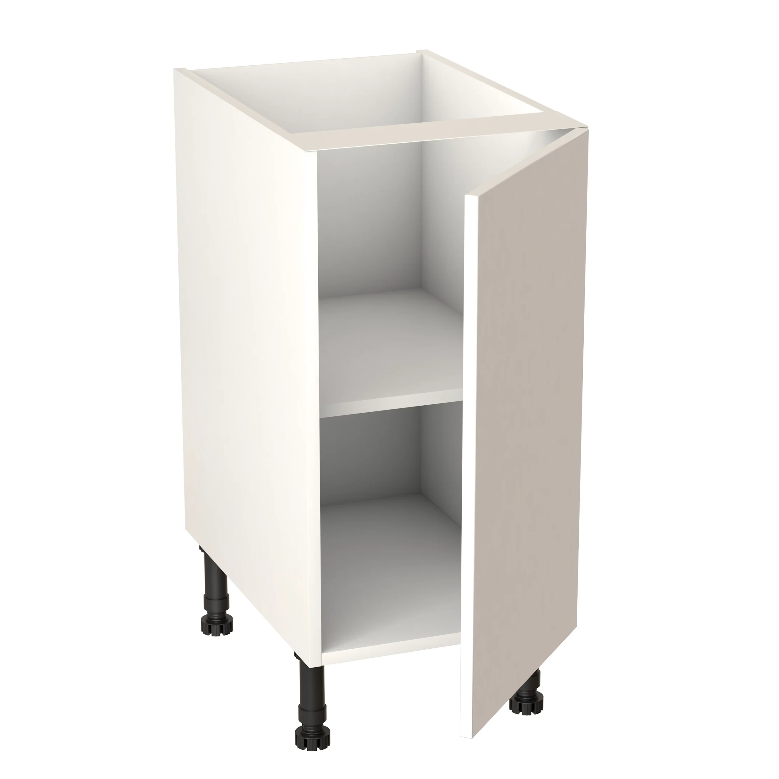 GoodHome Balsamita Matt White Slab Base Kitchen Cabinet (W)400mm (H)720mm 2 GoodHome Balsamita Matt White Slab Base Kitchen Cabinet (W)400mm (H)720mm - Image 2