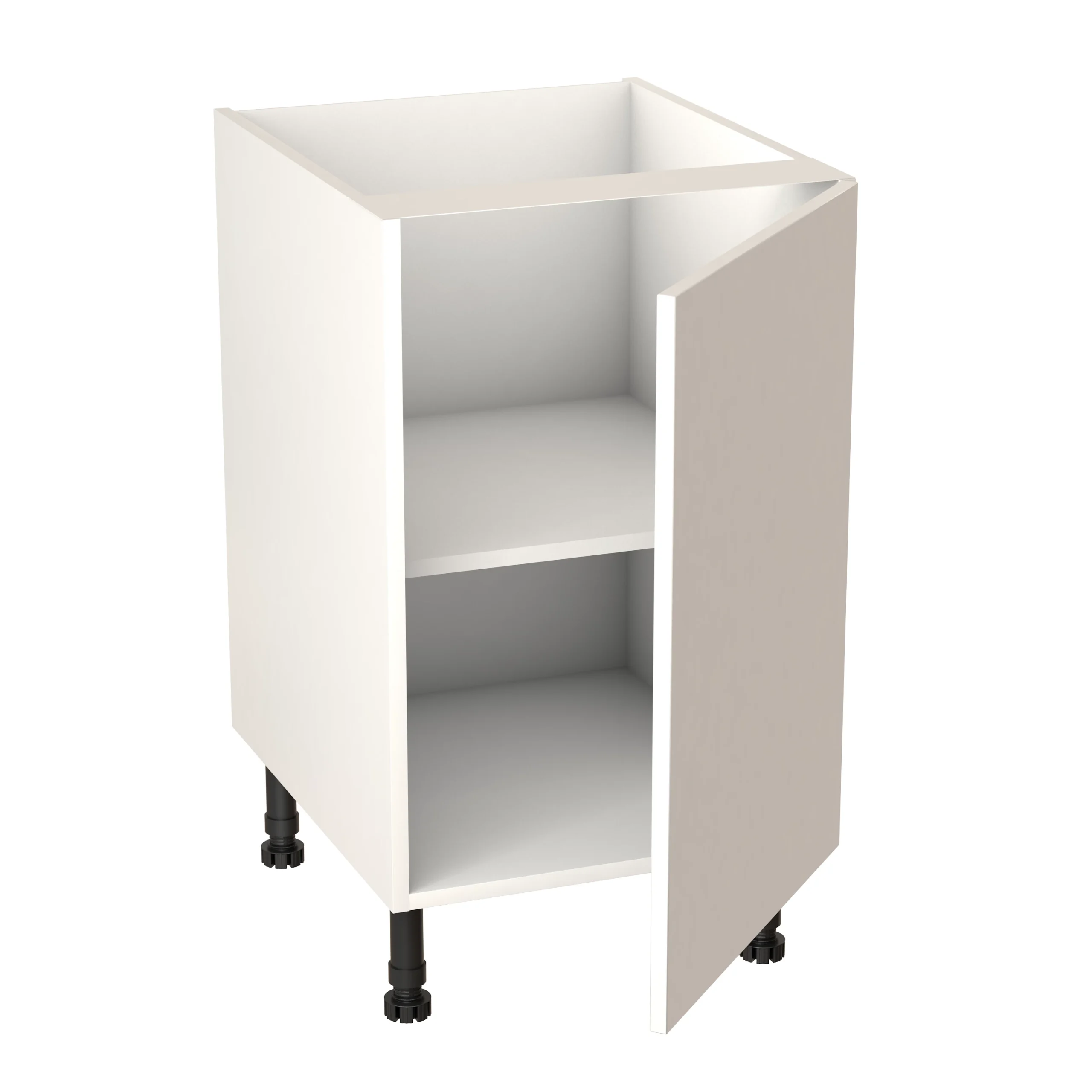 GoodHome Balsamita Matt White Slab Base Kitchen Cabinet (W)500mm (H)720mm 2 GoodHome Balsamita Matt White Slab Base Kitchen Cabinet (W)500mm (H)720mm - Image 2