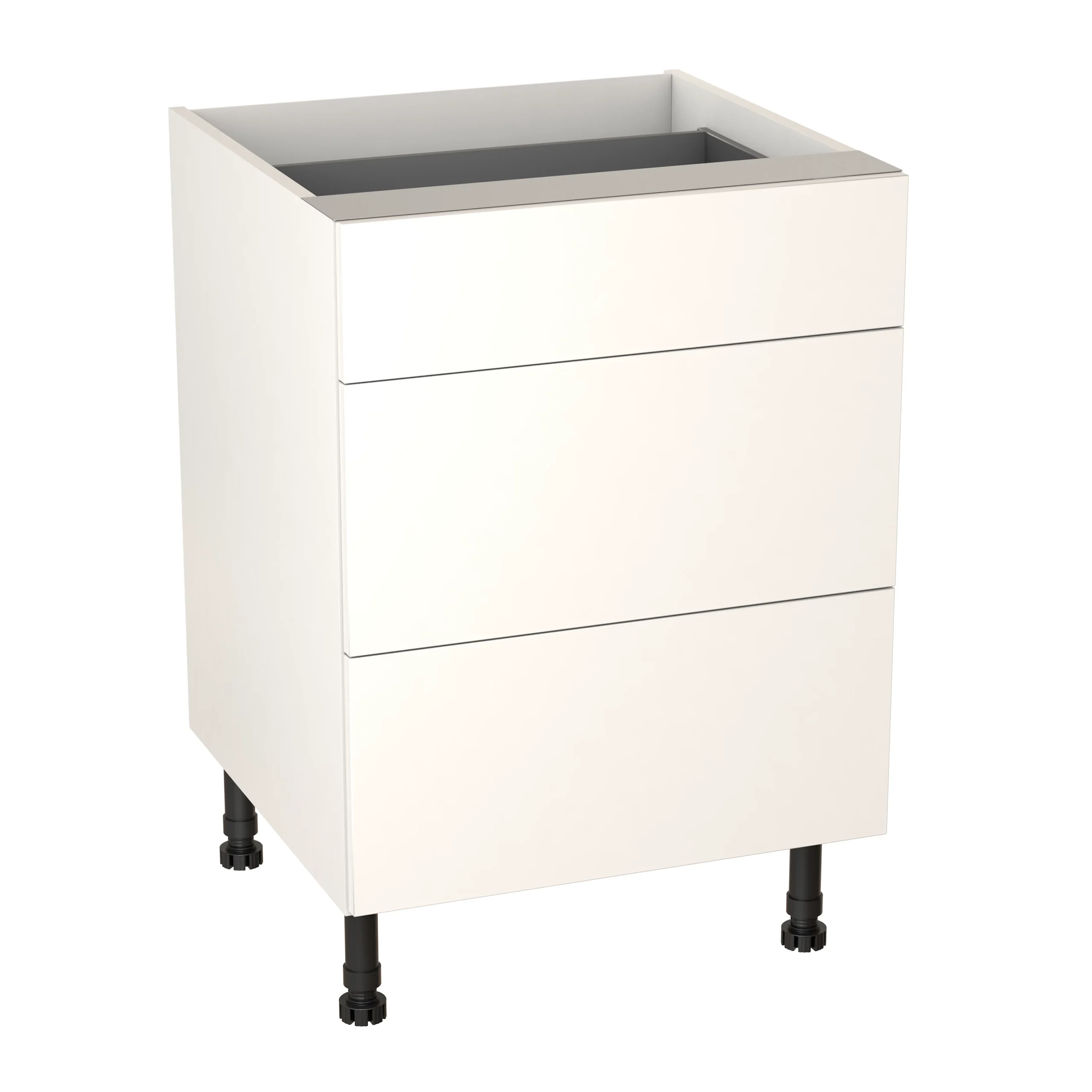 GoodHome Balsamita Matt White Slab Base Kitchen Cabinet (W)600mm (H)720mm 1 GoodHome Balsamita Matt White Slab Base Kitchen Cabinet (W)600mm (H)720mm