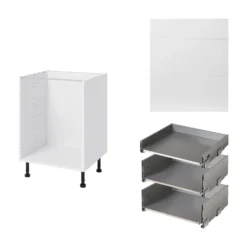 GoodHome Balsamita Matt White Slab Base Kitchen Cabinet (W)600mm (H)720mm 7 GoodHome Balsamita Matt White Slab Base Kitchen Cabinet (W)600mm (H)720mm -Goodhome goodhome balsamita matt white slab base kitchen cabinet w 600mm h 720mm5059340702186 07c bq