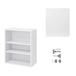 GoodHome Balsamita Matt White Slab Wall Kitchen Cabinet (W)600mm (H)720mm -Goodhome goodhome balsamita matt white slab wall kitchen cabinet w 600mm h 720mm5059340702285 07c bq