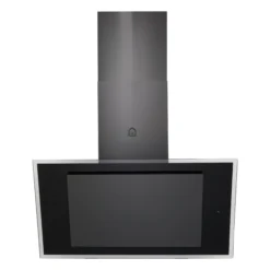 GoodHome Bamia GHAGRE90 Black Glass Angled Cooker Hood, (W)90cm -Goodhome goodhome bamia ghagre90 black glass angled cooker hood w 90cm3663602434320 02c bq