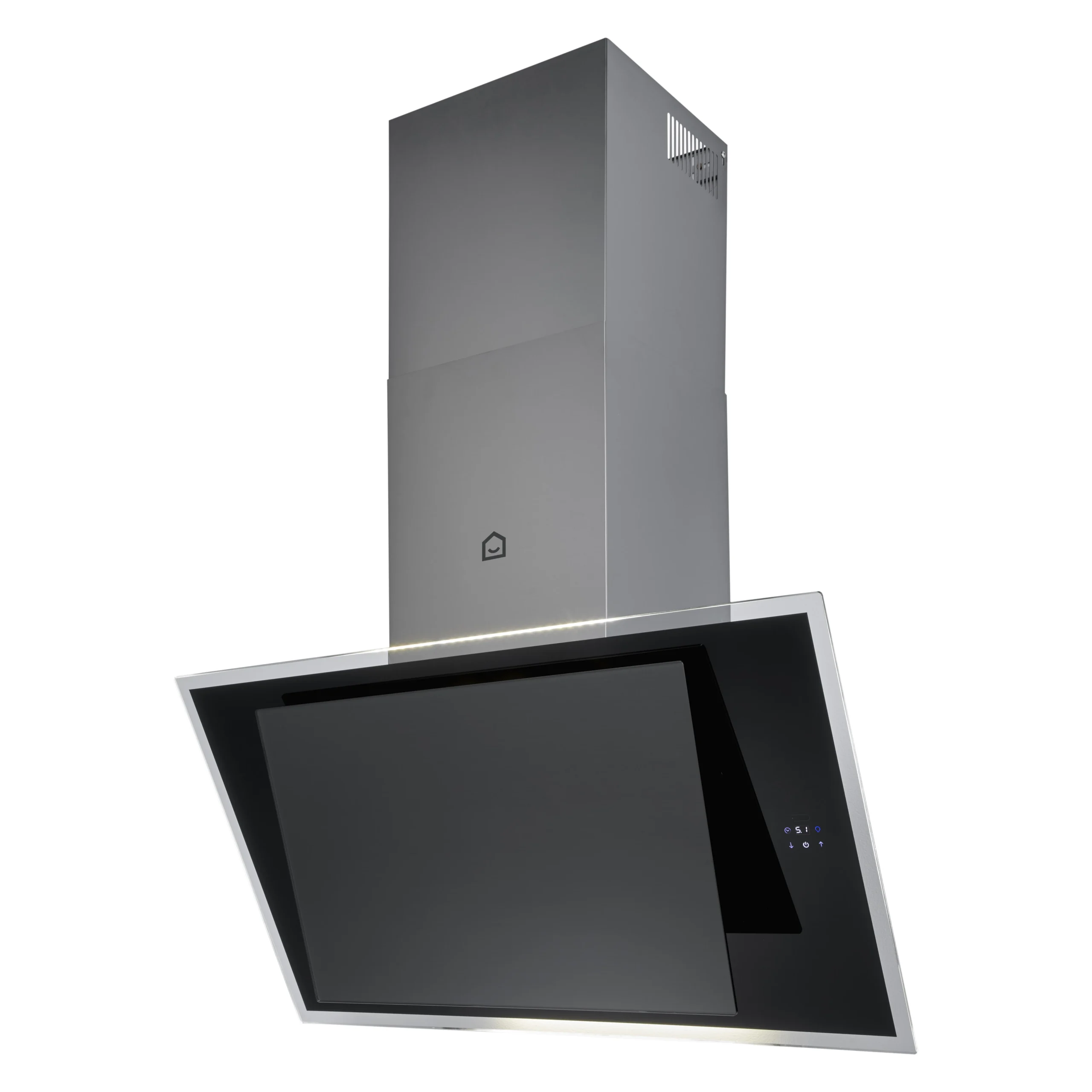 GoodHome Bamia GHAGRE90 Glass Angled Cooker Hood (W)90cm - Black 4 GoodHome Bamia GHAGRE90 Glass Angled Cooker Hood (W)90cm - Black - Image 4