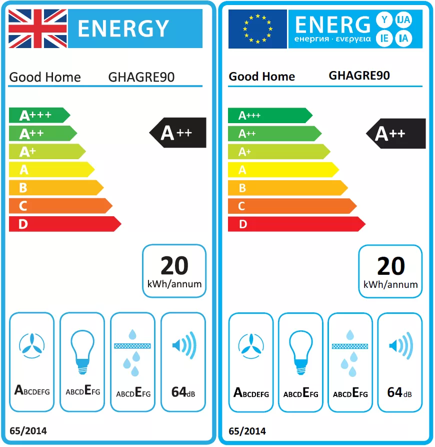 GoodHome Bamia GHAGRE90 Glass Angled Cooker Hood (W)90cm - Black 6 GoodHome Bamia GHAGRE90 Glass Angled Cooker Hood (W)90cm - Black - Image 6