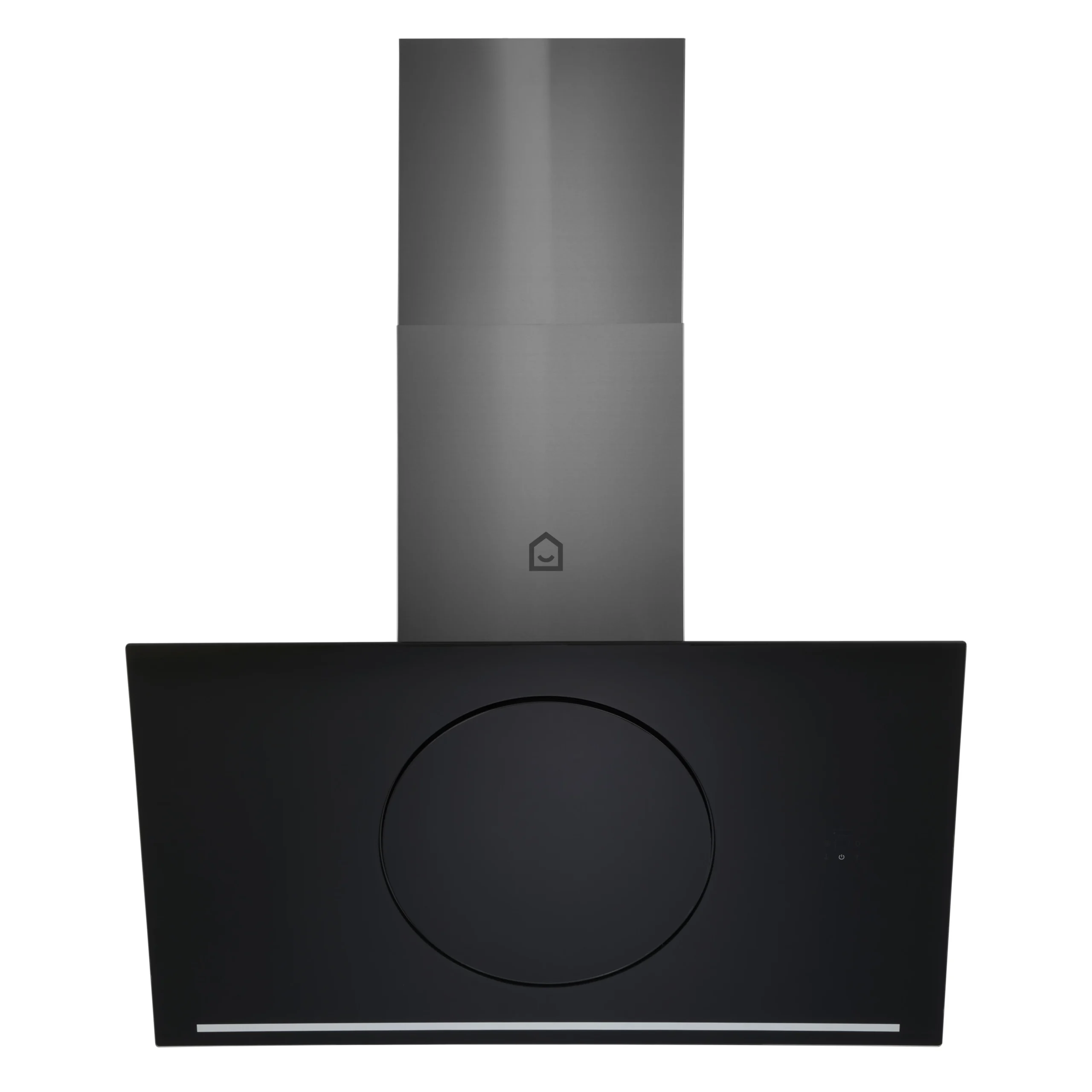 GoodHome Bamia GHAGRO90 Black Glass Round Angled Cooker Hood, (W)90cm 3 GoodHome Bamia GHAGRO90 Black Glass Round Angled Cooker Hood, (W)90cm - Image 3