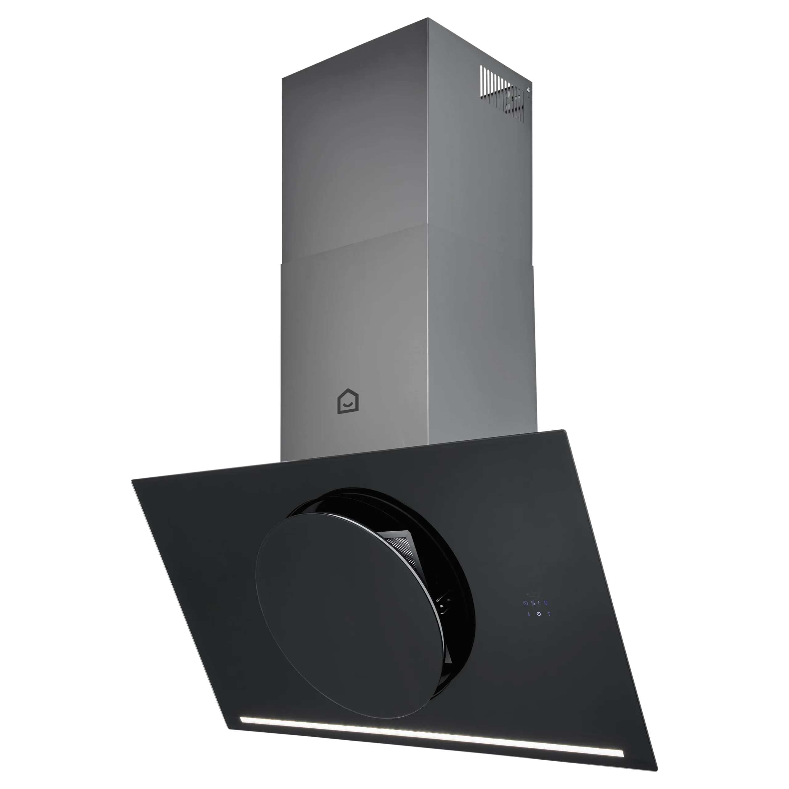 GoodHome Bamia GHAGRO90 Black Glass Round Angled Cooker Hood, (W)90cm 6 GoodHome Bamia GHAGRO90 Black Glass Round Angled Cooker Hood, (W)90cm - Image 6