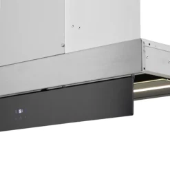 GoodHome Bamia GHIH80 Glass Inset Cooker Hood (W)80cm - Black -Goodhome goodhome bamia ghih80 glass inset cooker hood w 80cm black3663602434344 38c bq