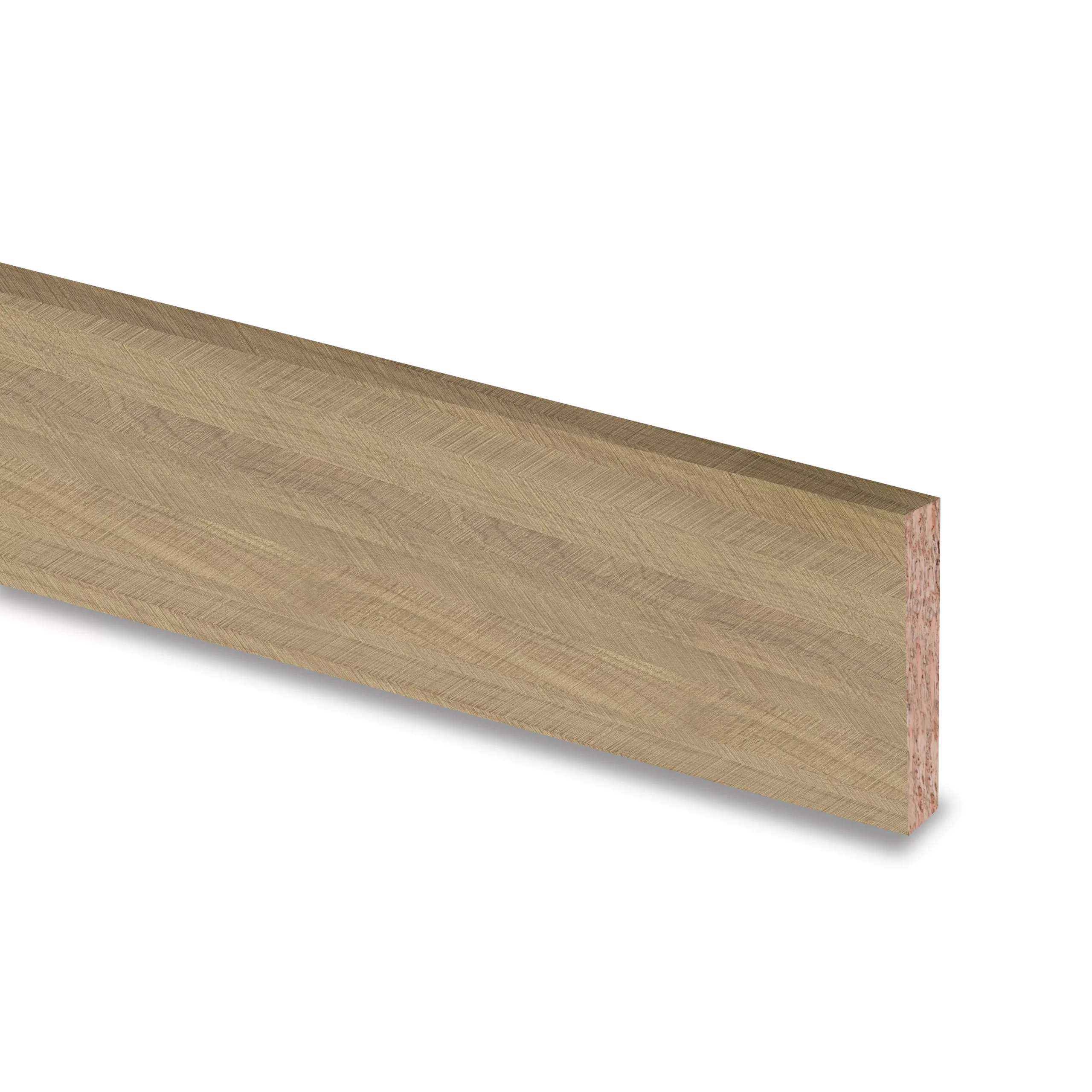 GoodHome Berberis Chevron Oak Effect Chipboard & Laminate Upstand (L)3000mm 3 GoodHome Berberis Chevron Oak Effect Chipboard & Laminate Upstand (L)3000mm - Image 3