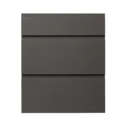 GoodHome Garcinia Gloss Anthracite Integrated Handle Drawer Front (W)600mm, Pack Of 3