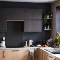 GoodHome Garcinia Gloss Anthracite Integrated Handle Drawerline Cabinet Door, (W)500mm (H)715mm (T)19mm -Goodhome goodhome garcinia gloss anthracite integrated handle drawerline cabinet door w 500mm h 715mm t 19mm3663602651901 51i