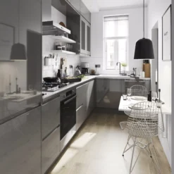 GoodHome Garcinia Gloss Anthracite Integrated Handle Highline Cabinet Door (W)250mm (H)715mm (T)19mm -Goodhome goodhome garcinia gloss anthracite integrated handle highline cabinet door w 250mm h 715mm t 19mm3663602651956 20i