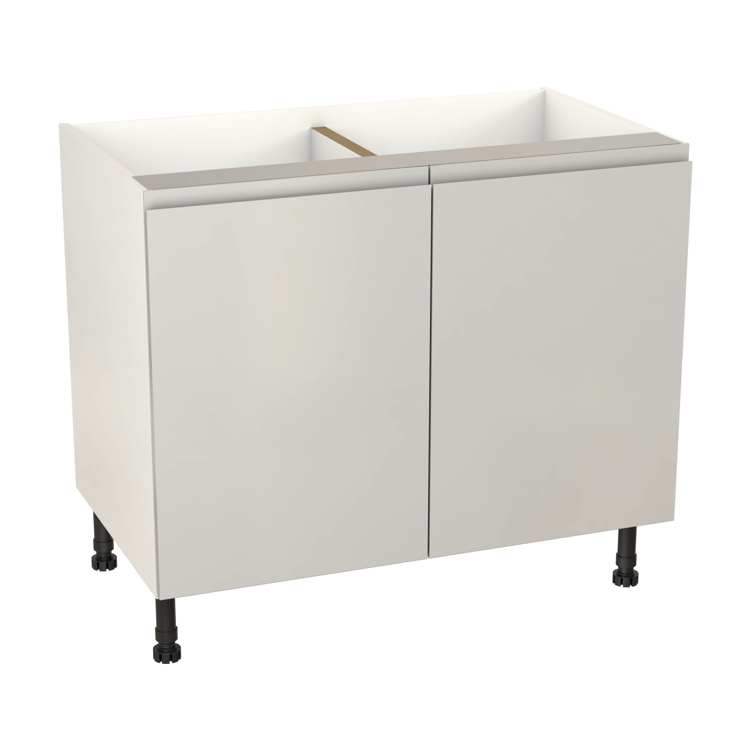 GoodHome Garcinia Gloss Light Grey Integrated Handle Base Kitchen Cabinet (W)1000mm (H)720mm 1 GoodHome Garcinia Gloss Light Grey Integrated Handle Base Kitchen Cabinet (W)1000mm (H)720mm