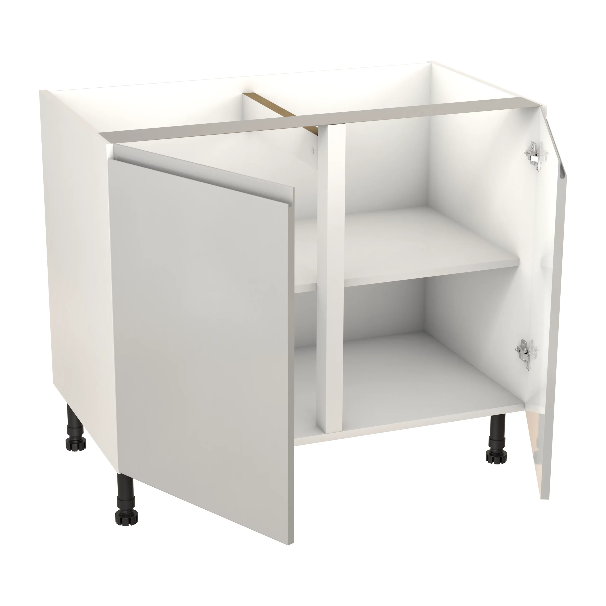 GoodHome Garcinia Gloss Light Grey Integrated Handle Base Kitchen Cabinet (W)1000mm (H)720mm 2 GoodHome Garcinia Gloss Light Grey Integrated Handle Base Kitchen Cabinet (W)1000mm (H)720mm - Image 2