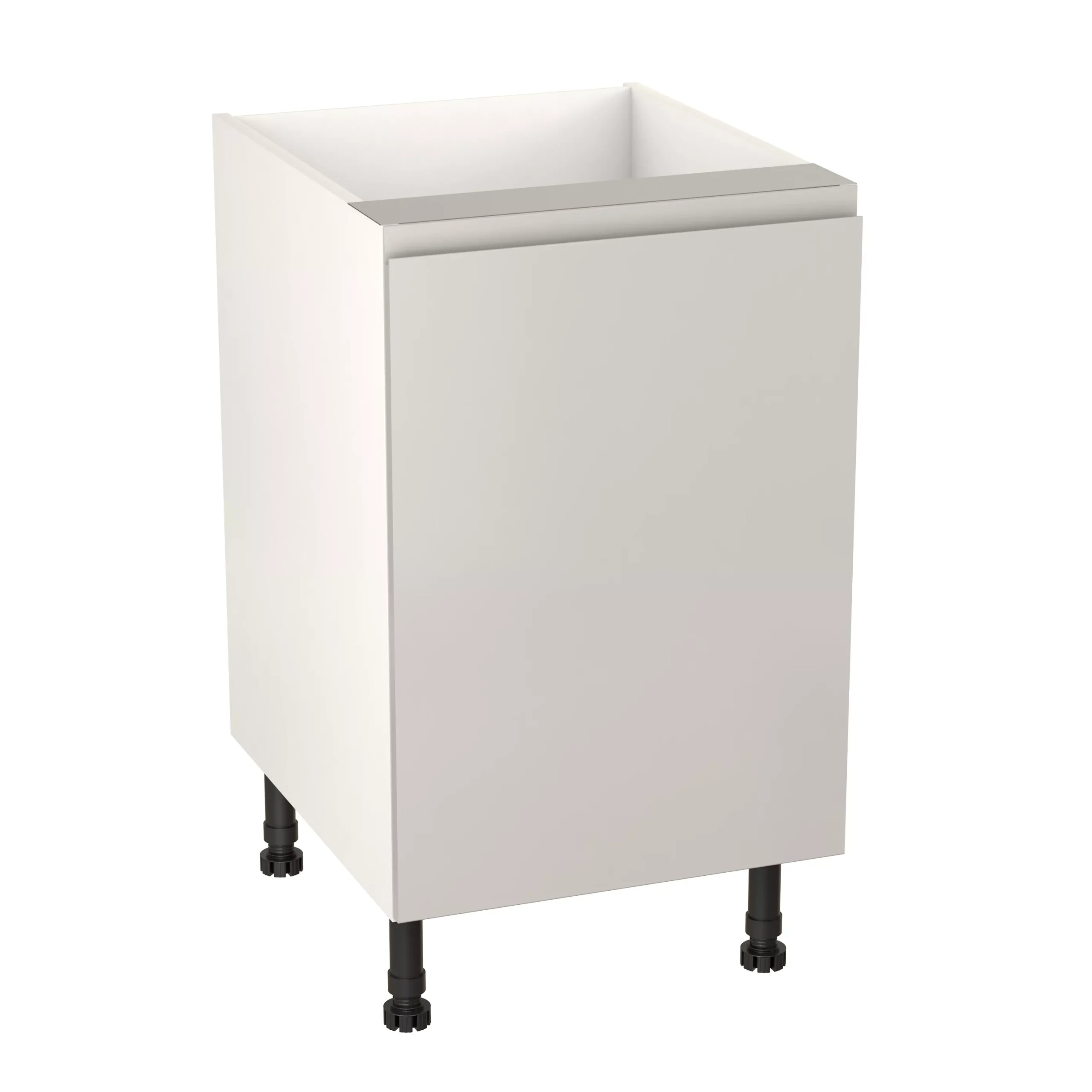 GoodHome Garcinia Gloss Light Grey Integrated Handle Base Kitchen Cabinet (W)500mm (H)720mm 1 GoodHome Garcinia Gloss Light Grey Integrated Handle Base Kitchen Cabinet (W)500mm (H)720mm