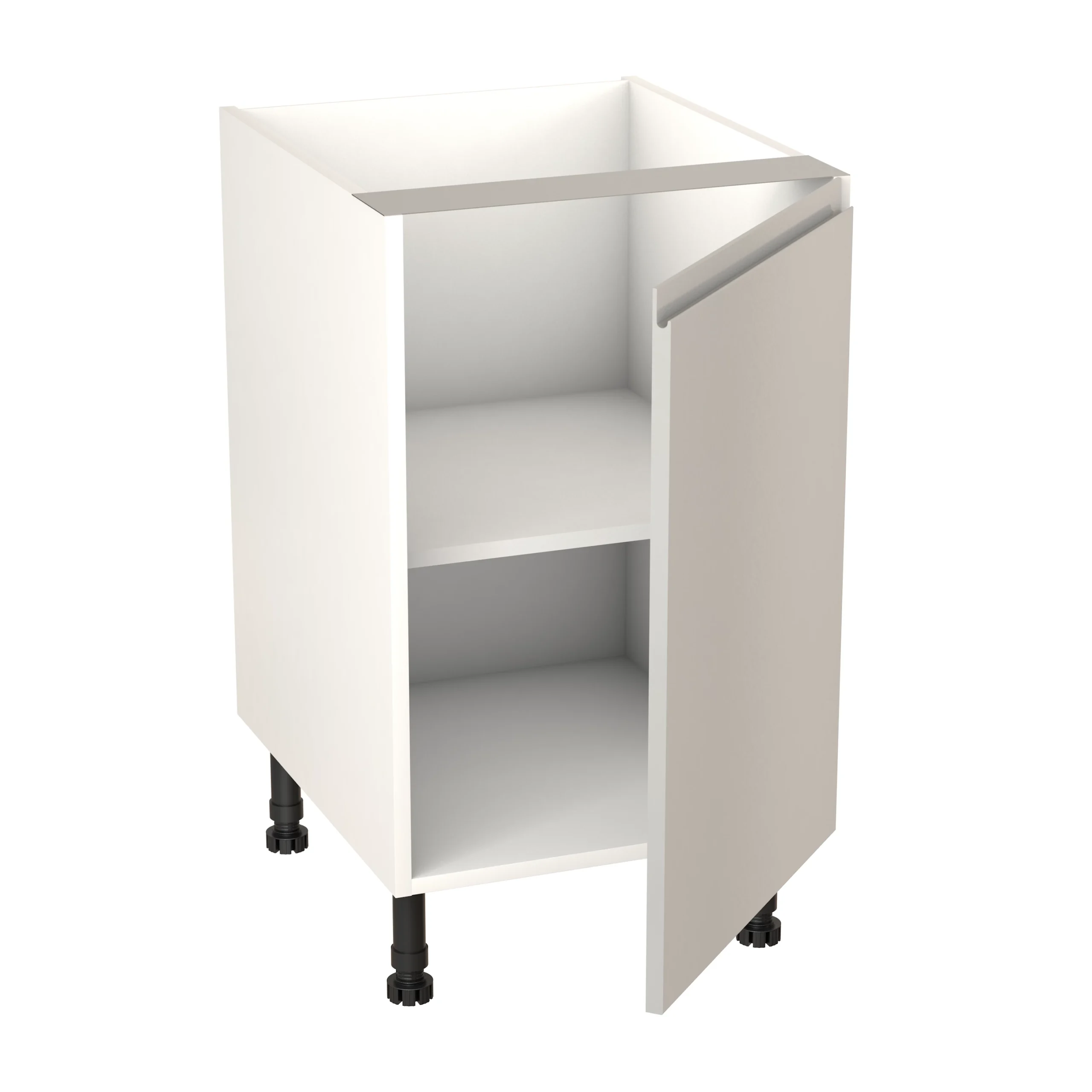 GoodHome Garcinia Gloss Light Grey Integrated Handle Base Kitchen Cabinet (W)500mm (H)720mm 2 GoodHome Garcinia Gloss Light Grey Integrated Handle Base Kitchen Cabinet (W)500mm (H)720mm - Image 2