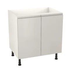 GoodHome Garcinia Gloss Light Grey Integrated Handle Base Kitchen Cabinet (W)800mm (H)720mm