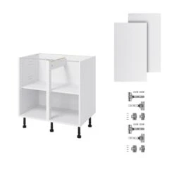 GoodHome Garcinia Gloss Light Grey Integrated Handle Base Kitchen Cabinet (W)800mm (H)720mm -Goodhome goodhome garcinia gloss light grey integrated handle base kitchen cabinet w 800mm h 720mm5059340702346 07c bq