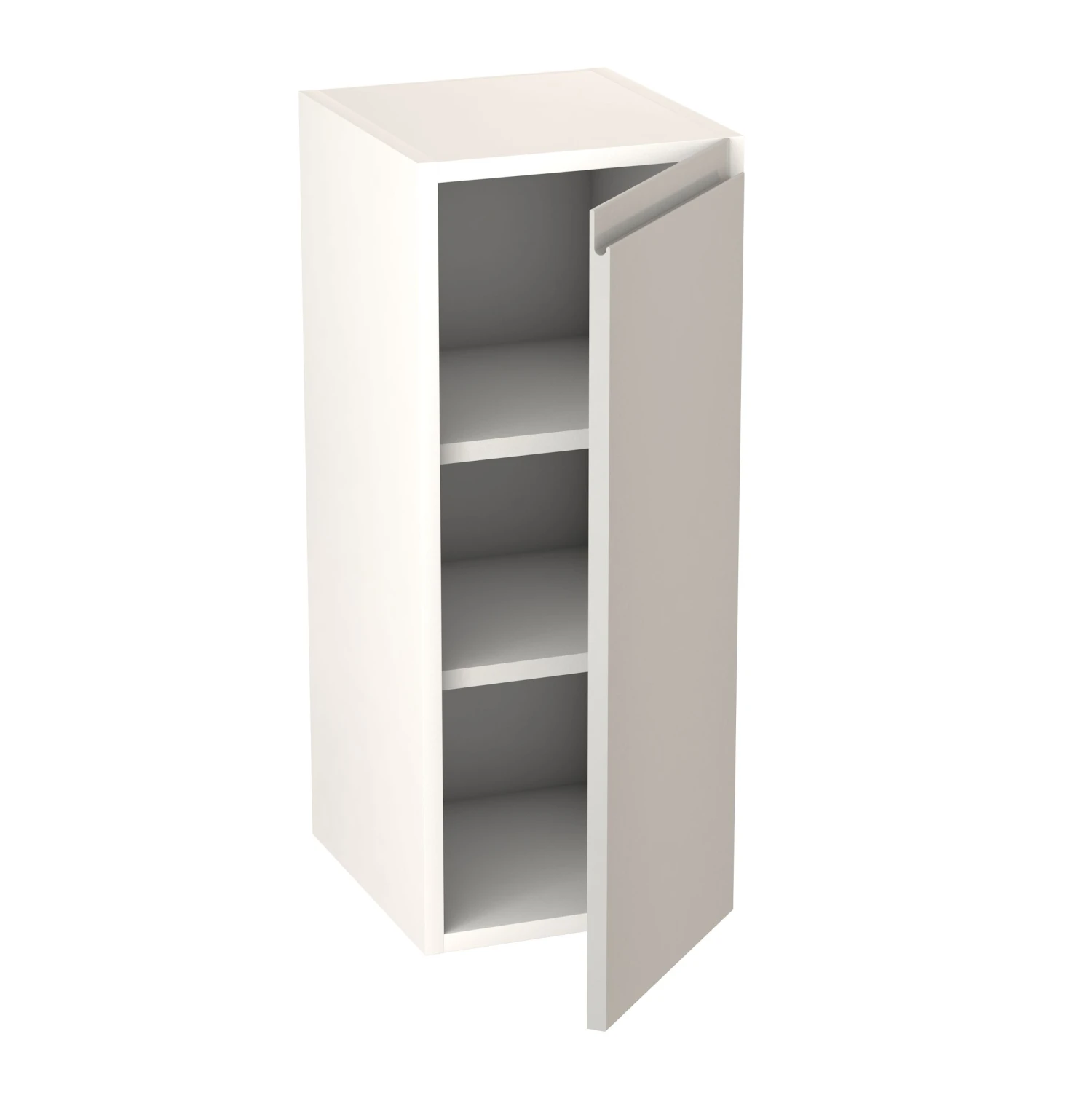 GoodHome Garcinia Gloss Light Grey Integrated Handle Wall Kitchen Cabinet (W)300mm (H)720mm 2 GoodHome Garcinia Gloss Light Grey Integrated Handle Wall Kitchen Cabinet (W)300mm (H)720mm - Image 2