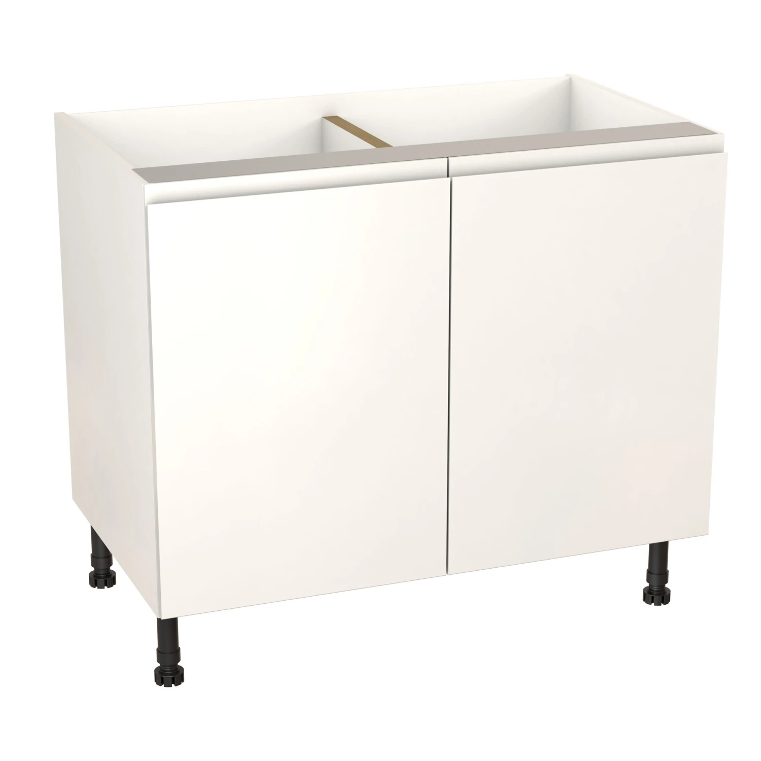 GoodHome Garcinia Gloss White Integrated Handle Base Kitchen Cabinet (W)1000mm (H)720mm 1 GoodHome Garcinia Gloss White Integrated Handle Base Kitchen Cabinet (W)1000mm (H)720mm