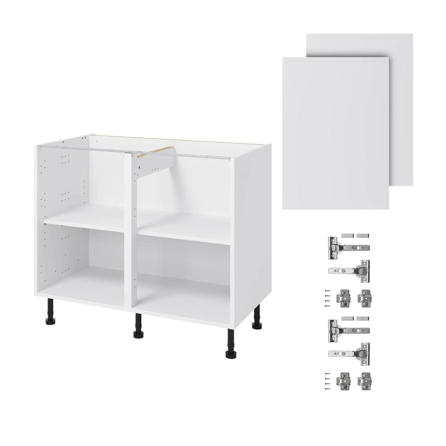 GoodHome Garcinia Gloss White Integrated Handle Base Kitchen Cabinet (W)1000mm (H)720mm 3 GoodHome Garcinia Gloss White Integrated Handle Base Kitchen Cabinet (W)1000mm (H)720mm - Image 3