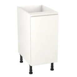 Goodhome 18 GoodHome Garcinia Gloss White Integrated Handle Base Kitchen Cabinet (W)400mm (H)720mm