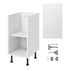GoodHome Garcinia Gloss White Integrated Handle Base Kitchen Cabinet (W)400mm (H)720mm -Goodhome goodhome garcinia gloss white integrated handle base kitchen cabinet w 400mm h 720mm5059340702421 07c bq