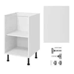 GoodHome Garcinia Gloss White Integrated Handle Base Kitchen Cabinet (W)500mm (H)720mm -Goodhome goodhome garcinia gloss white integrated handle base kitchen cabinet w 500mm h 720mm5059340702438 07c bq