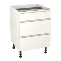 GoodHome Garcinia Gloss White Integrated Handle Base Kitchen Cabinet (W)600mm (H)720mm