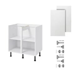 GoodHome Garcinia Gloss White Integrated Handle Base Kitchen Cabinet (W)800mm (H)720mm -Goodhome goodhome garcinia gloss white integrated handle base kitchen cabinet w 800mm h 720mm5059340702452 07c bq
