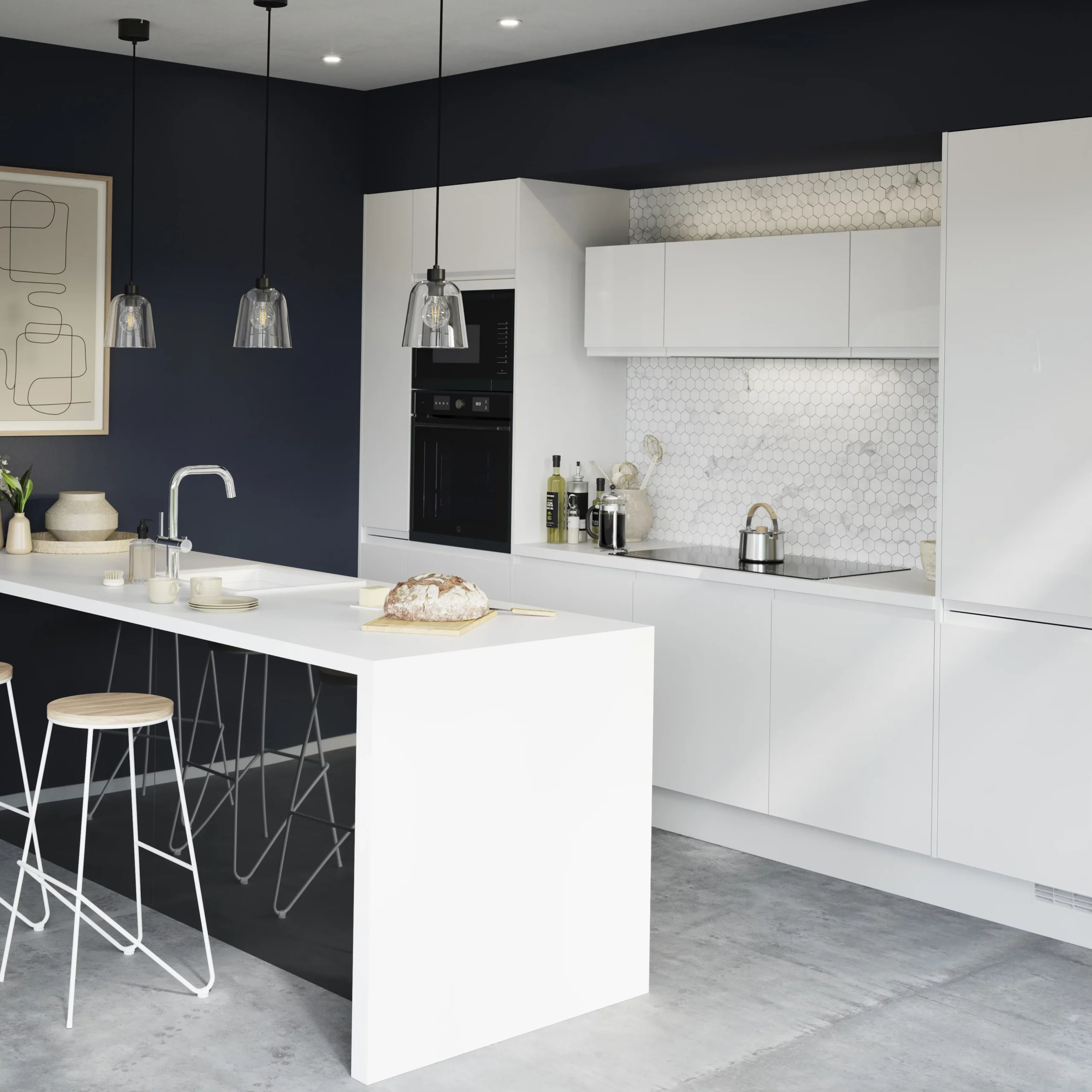 GoodHome Garcinia Gloss White Integrated Handle Bi-fold Cabinet Door (W)800mm (H)356mm (T)19mm 8 GoodHome Garcinia Gloss White Integrated Handle Bi-fold Cabinet Door (W)800mm (H)356mm (T)19mm - Image 8