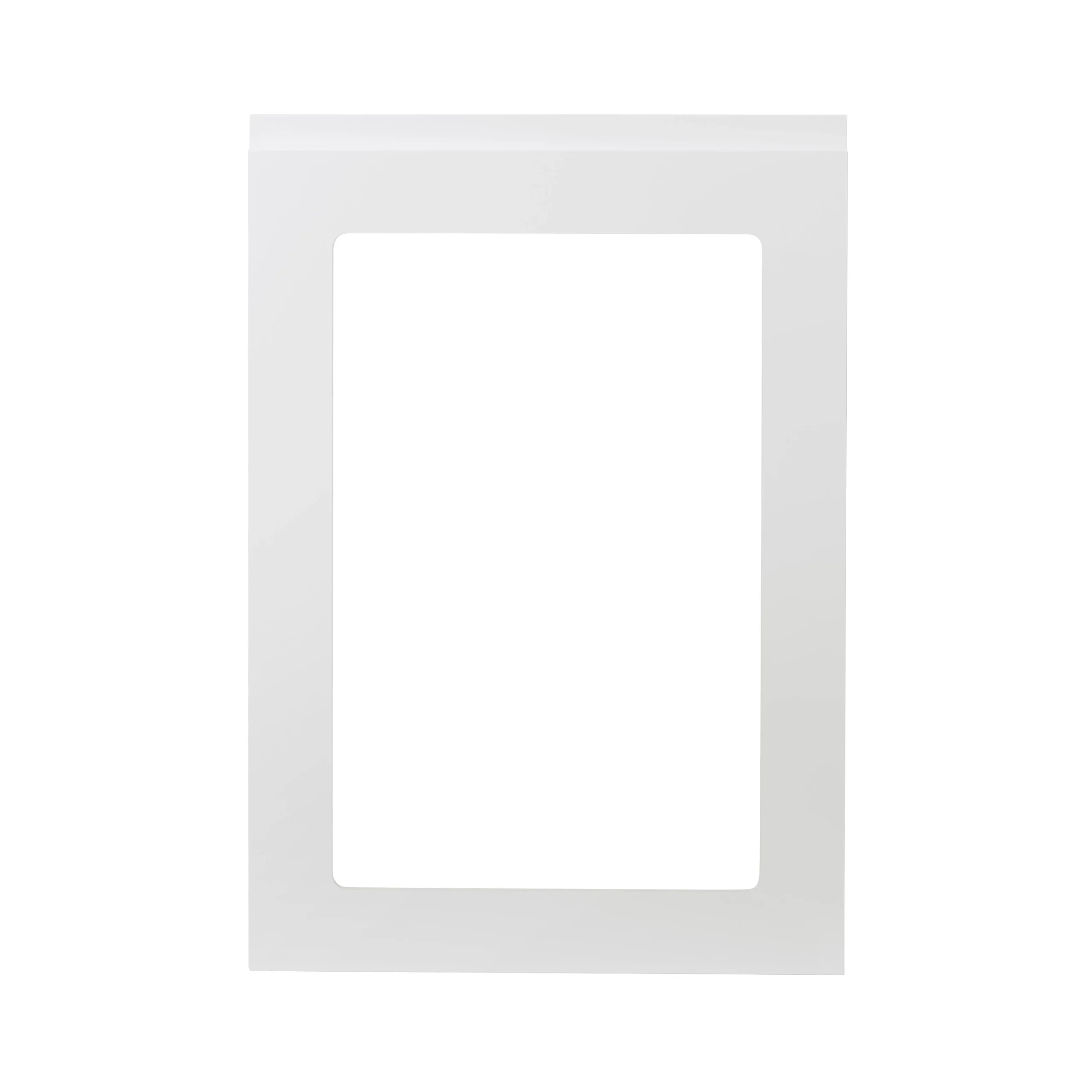 GoodHome Garcinia Gloss White Integrated Handle Glazed Cabinet Door (W)500mm (H)715mm (T)19mm 1 GoodHome Garcinia Gloss White Integrated Handle Glazed Cabinet Door (W)500mm (H)715mm (T)19mm