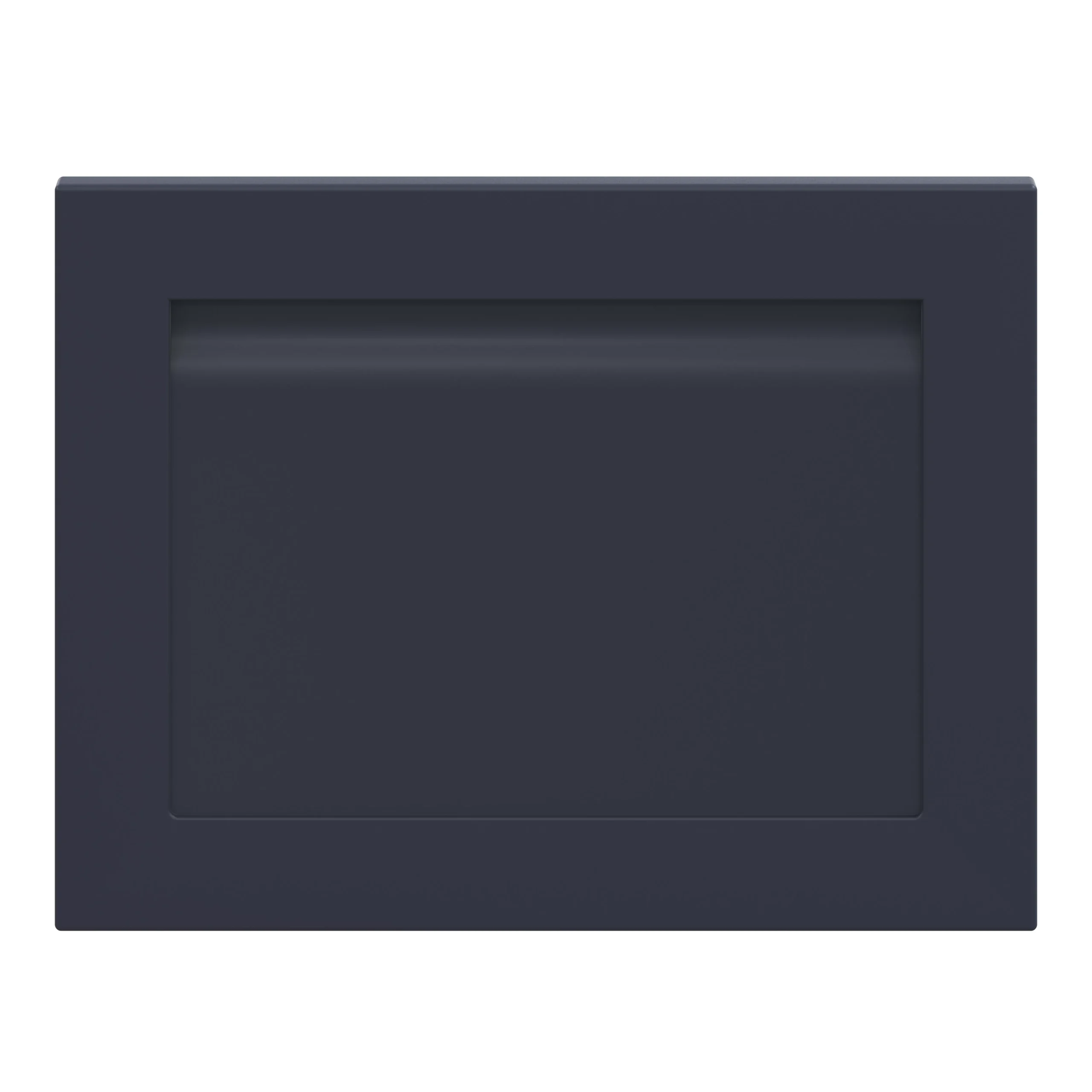 GoodHome Garcinia Matt Navy Blue Integrated Handle Shaker Appliance Cabinet Door (W)600mm (H)453mm (T)20mm 1 GoodHome Garcinia Matt Navy Blue Integrated Handle Shaker Appliance Cabinet Door (W)600mm (H)453mm (T)20mm
